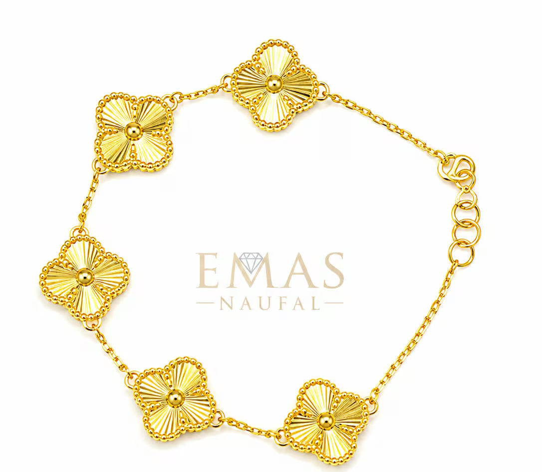 Clover inspired solid rolo chain