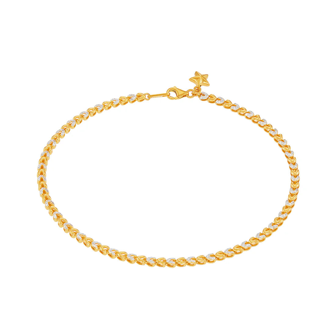916/22K Yellow and White Gold Anklet 6900001YW