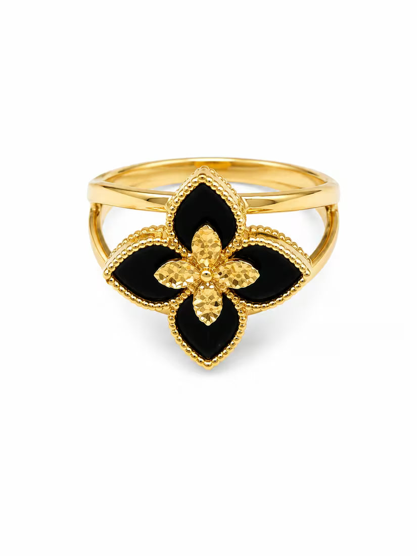 Cincin al hambra black stone keemasan