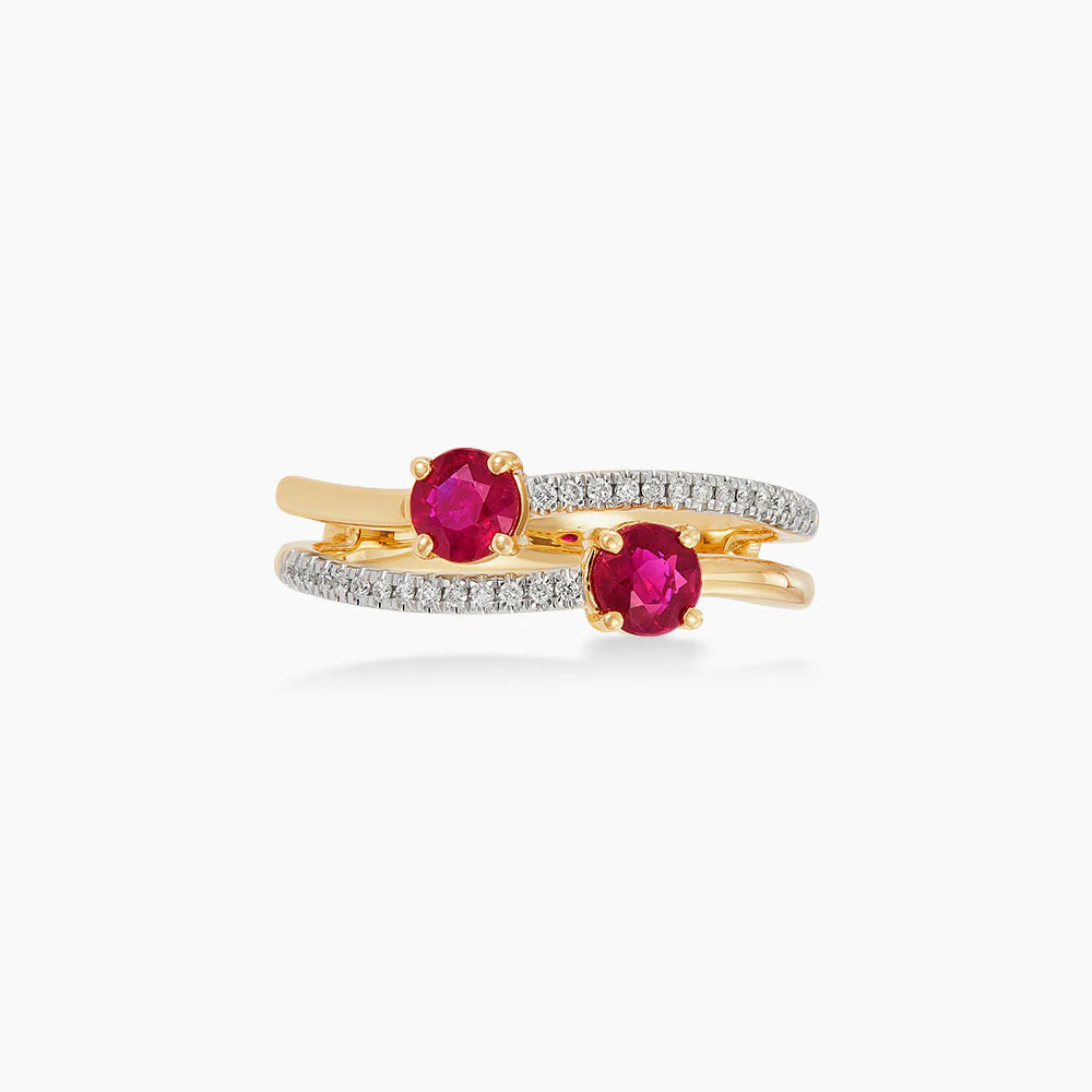 Oval Red Ruby and Diamond Ring in 375/9K Yellow Gold 274770326