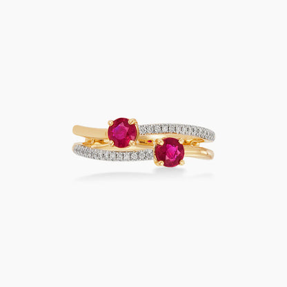 Oval Red Ruby and Diamond Ring in 375/9K Yellow Gold 274770326