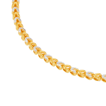 916/22K Yellow and White Gold Anklet 6900001YW