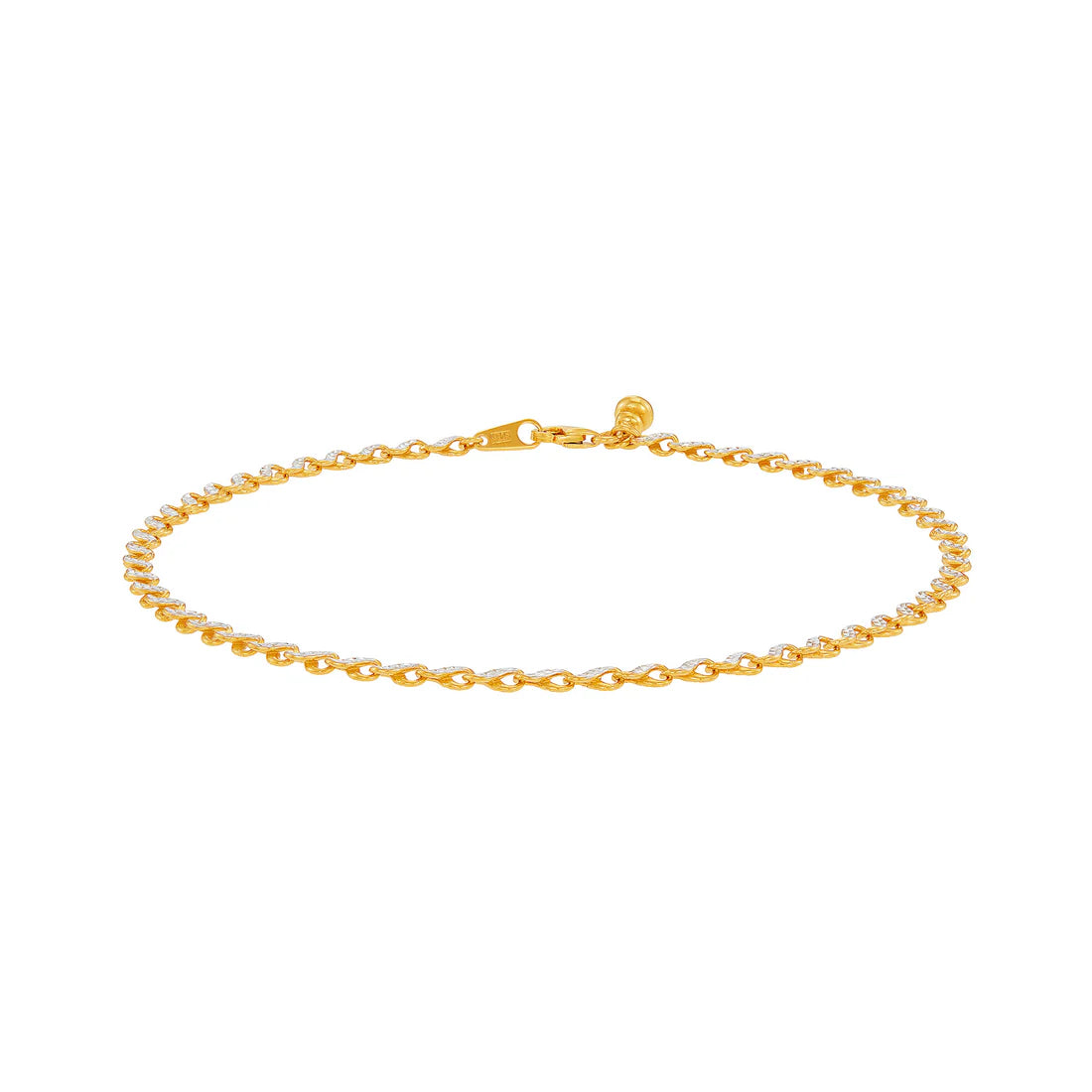 916/22K Yellow and White Gold Anklet 6900003YWS