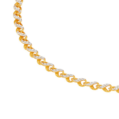 916/22K Yellow and White Gold Anklet 6900003YWS