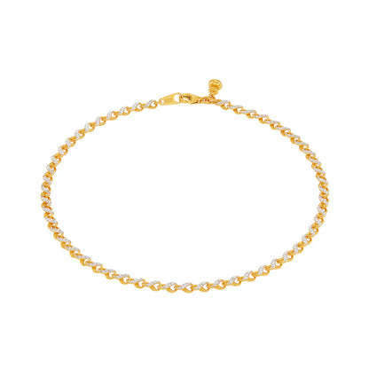916/22K Yellow and White Gold Anklet 6900003YWS
