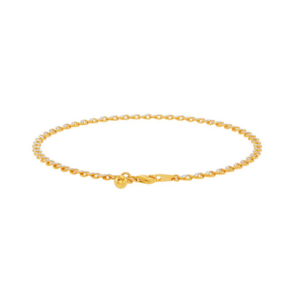 916/22K Yellow and White Gold Anklet 6900003YWS