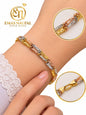 Rantai tangan trapizium 3 warna rose gold , gold ,rhodium