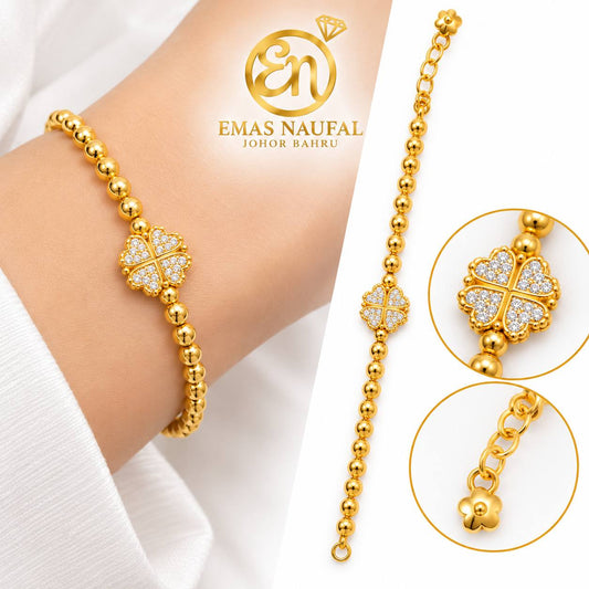 Rantai tangan tasbih bunga zirconia stone