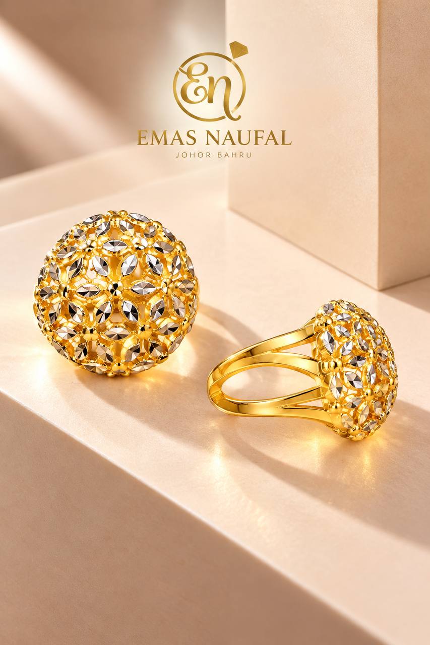 Cincin Bunga Mekar 2warna